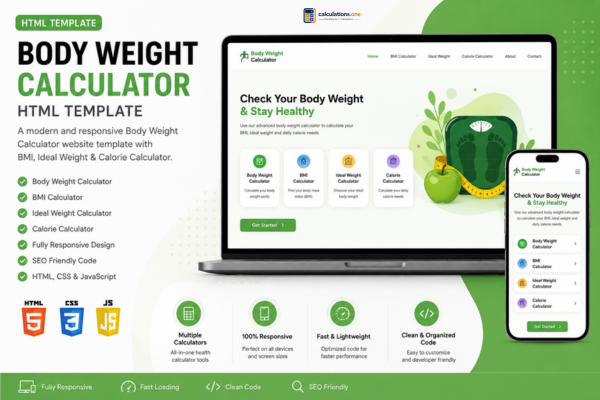 Body Weight Calculator Templates Bundle
