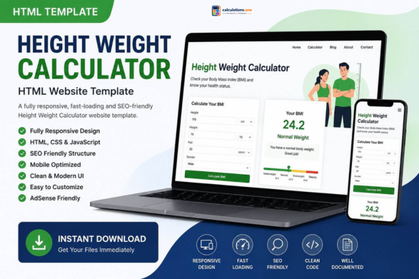 Height Weight Calculator Templates Bundle