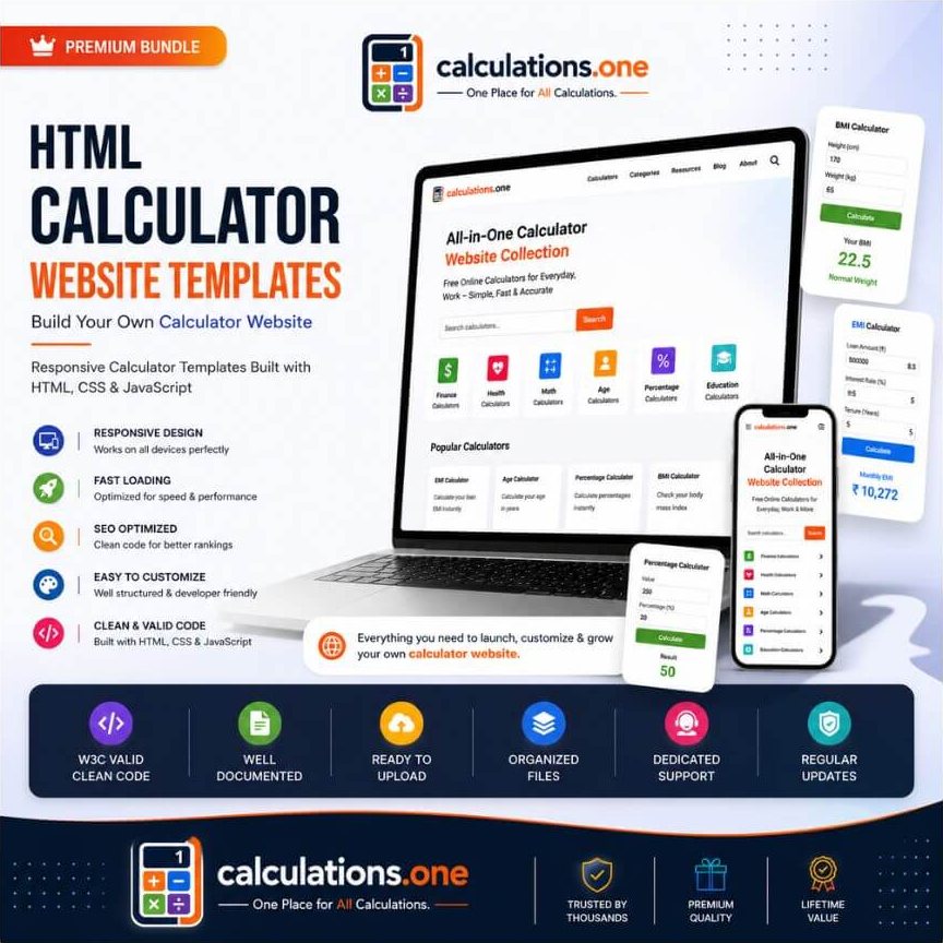 HTML Calculator Website Templates bundle by Calculations.one