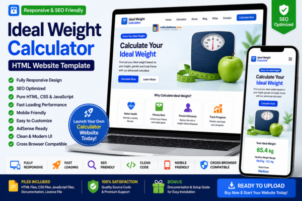 Ideal Weight Calculator Templates Bundle