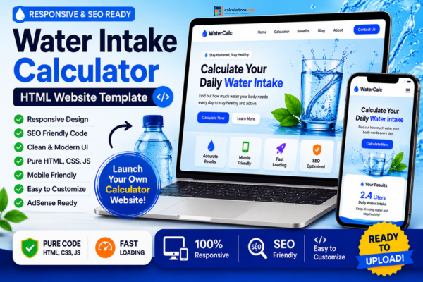 Water Intake Calculator Templates Bundle
