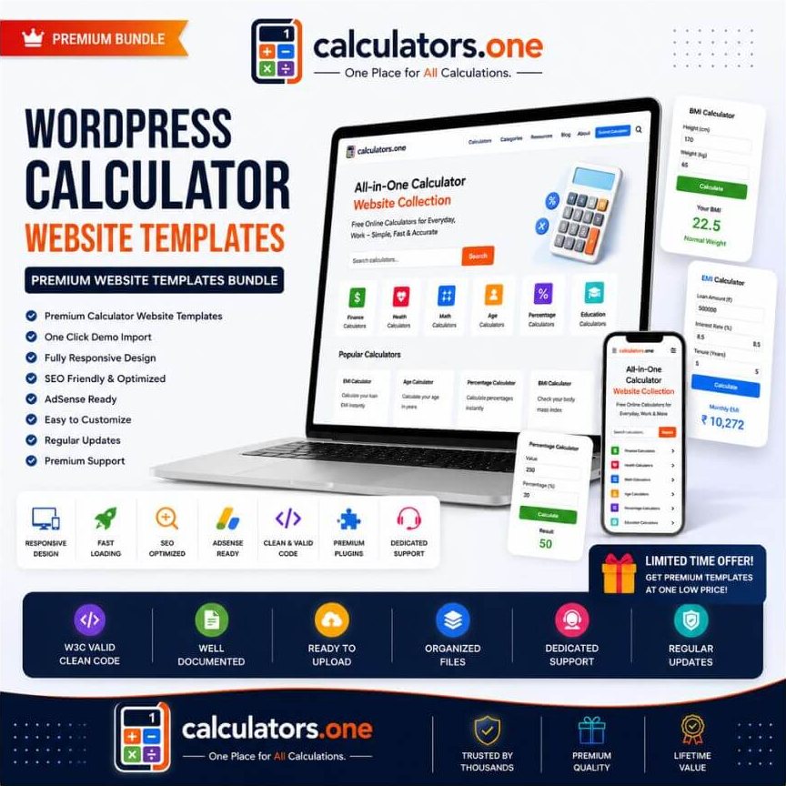 190 WordPress Calculator Website Templates Bundle preview